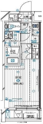レガリス月島ベイサイドコート　403号室　間取り