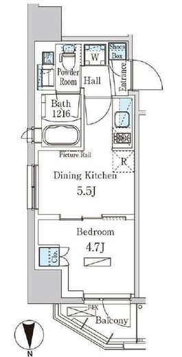 パークアクシス浅草田原町ガーデン　303号室　間取り