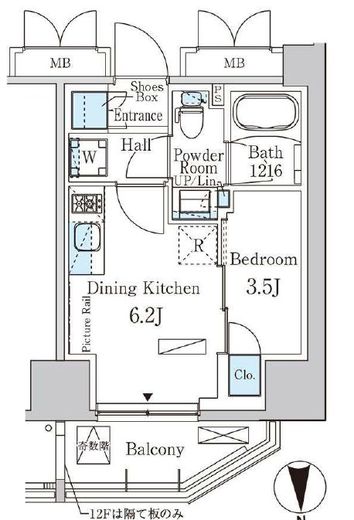 パークアクシス浅草田原町ガーデン　401号室　間取り