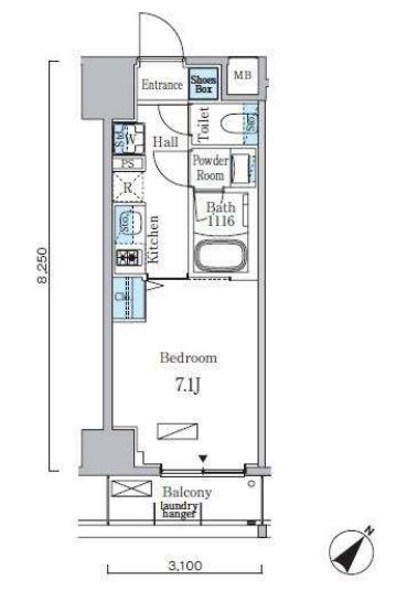 リビオメゾン日本橋浜町公園　903号室　間取り