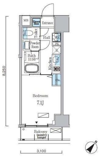 リビオメゾン日本橋浜町公園　1002号室　間取り