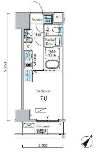 リビオメゾン日本橋浜町公園　1003号室　間取り