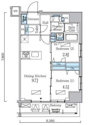 リビオメゾン日本橋浜町公園　804号室　間取り
