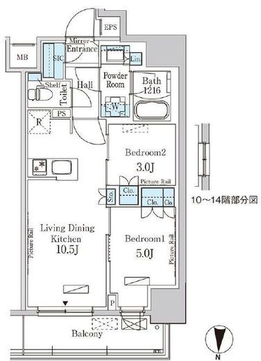 パークアクシス錦糸公園　1404号室　間取り
