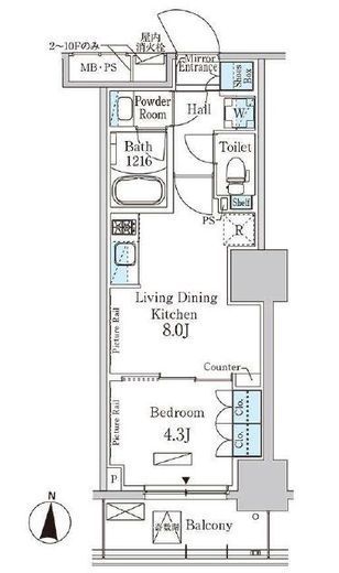 パークアクシス錦糸公園　906号室　間取り