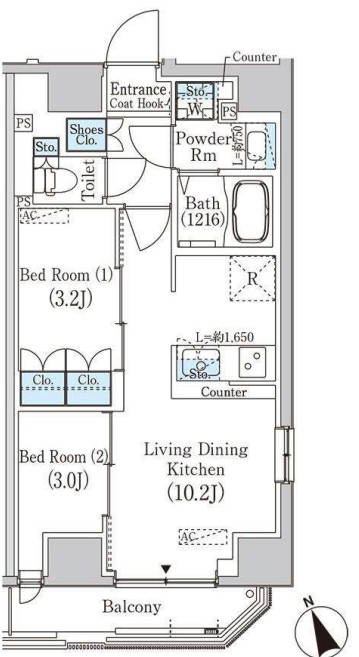 プライムブリス浅草蔵前　801号室　間取り