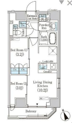 浅草蔵前レジデンス　1101号室　間取り