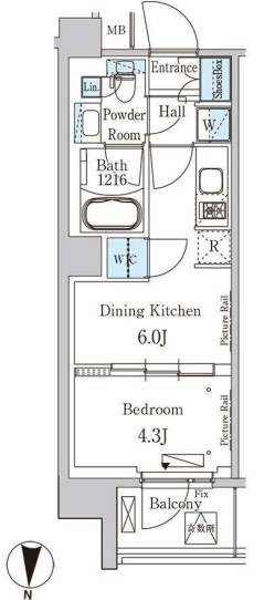 パークアクシス吾妻橋　703号室　間取り