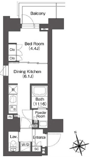 ミリアレジデンス浅草駒形　801号室　間取り