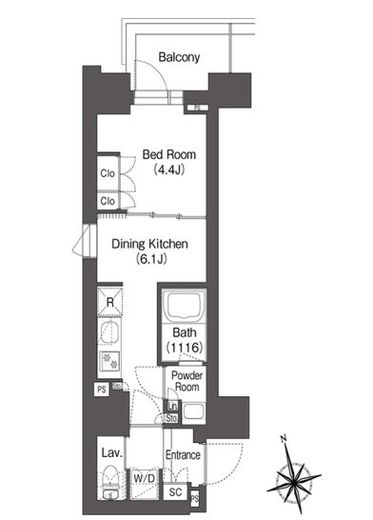 ミリアレジデンス浅草駒形　801号室　間取り