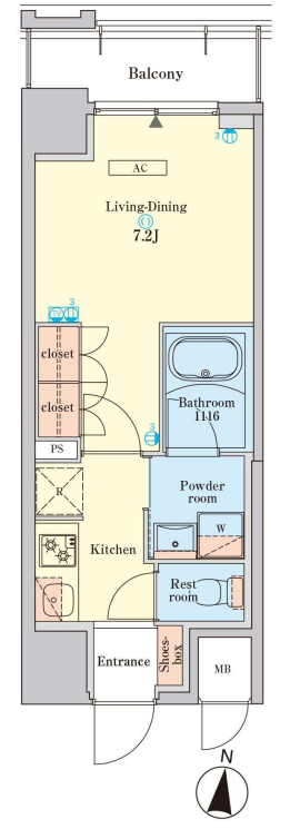 RJRプレシア菊川駅前　402号室　間取り