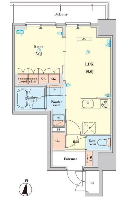 RJRプレシア菊川駅前　501号室　間取り