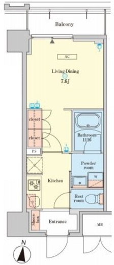 RJRプレシア菊川駅前　1004号室　間取り