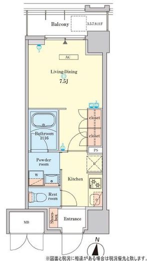 RJRプレシア菊川駅前　305号室　間取り