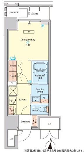 RJRプレシア菊川駅前　406号室　間取り