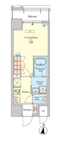 RJRプレシア菊川駅前　802号室　間取り