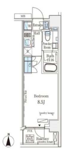 GLACIER大森 （グラシア大森）　607号室　間取り