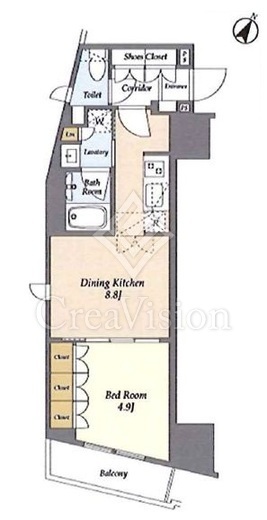 リテラス渋谷笹塚　1301号室　間取り