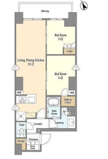 グランカーサ蔵前　1101号室　間取り