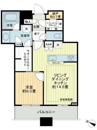 プラウドタワー千代田富士見　612号室　間取り