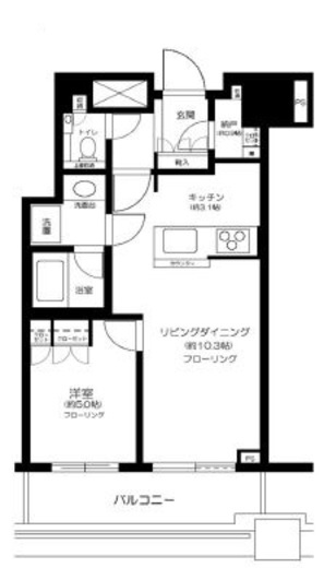 プラウドタワー千代田富士見　707号室　間取り