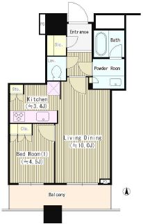 プラウドタワー千代田富士見　709号室　間取り