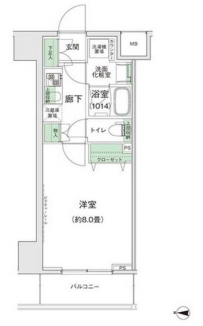スタイリオ蒲田Ⅱ　1103号室　間取り