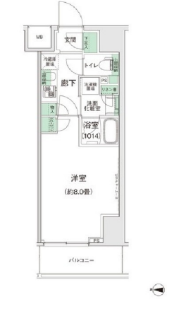 スタイリオ蒲田Ⅱ　1004号室　間取り