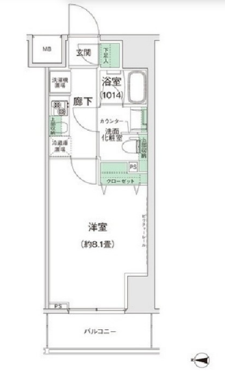 スタイリオ蒲田Ⅱ　1302号室　間取り