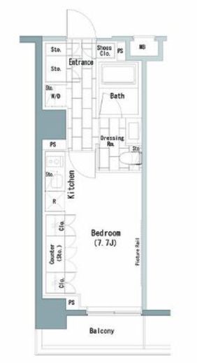 ザ・パークハビオ上野レジデンス　609号室　間取り