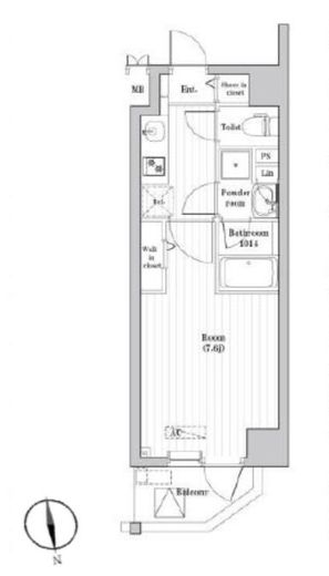 木場ステーションレジデンス　605号室　間取り