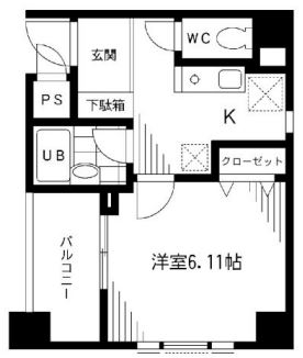 プライムアーバン千代田富士見　802号室　間取り