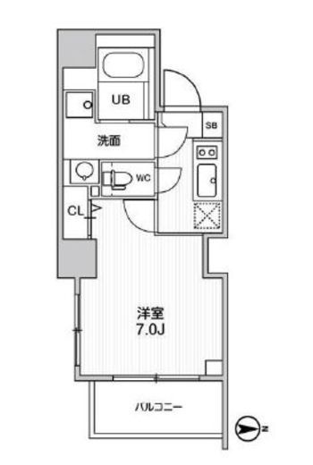 グラシアプレイス大森町　1005号室　間取り