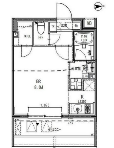 La Douceur秋葉原　705号室　間取り