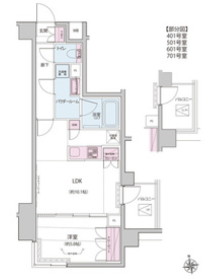 ALTERNA神楽坂Ⅱ　401号室　間取り