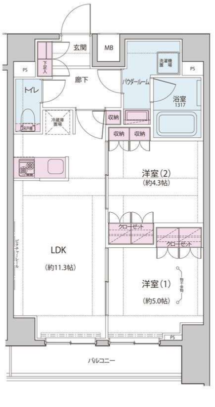 ALTERNA神楽坂Ⅱ　502号室　間取り