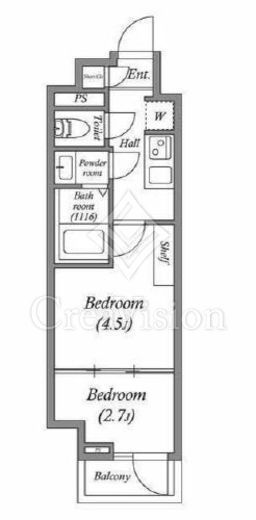 ザ・レジデンス神楽坂Ⅱ　303号室　間取り