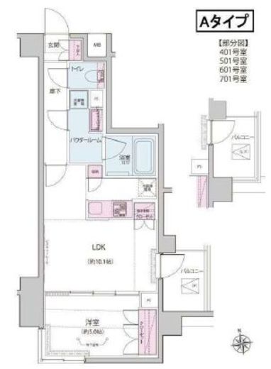 The Residence 神楽坂Ⅱ　701号室　間取り