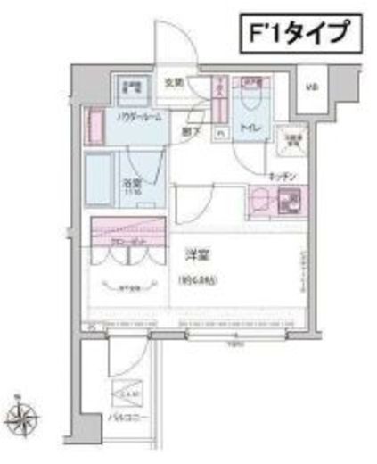 ザ・レジデンス神楽坂Ⅱ　705号室　間取り