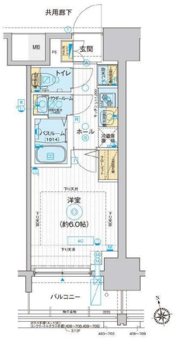 ディームス品川南大井　802号室　間取り