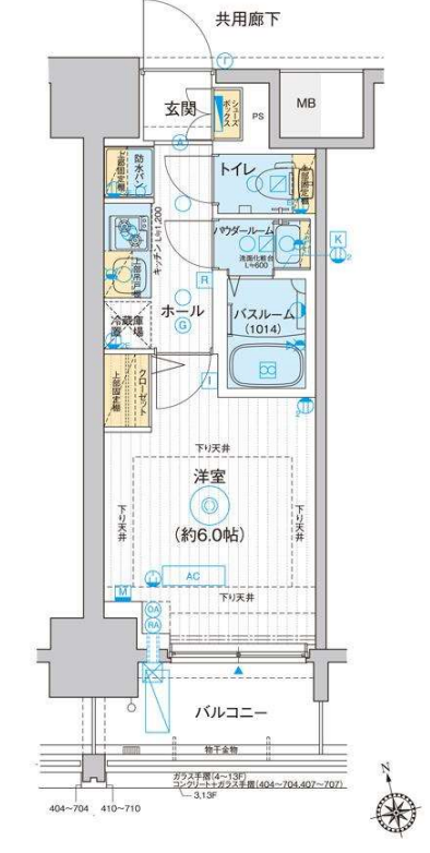 ディームス品川南大井　607号室　間取り