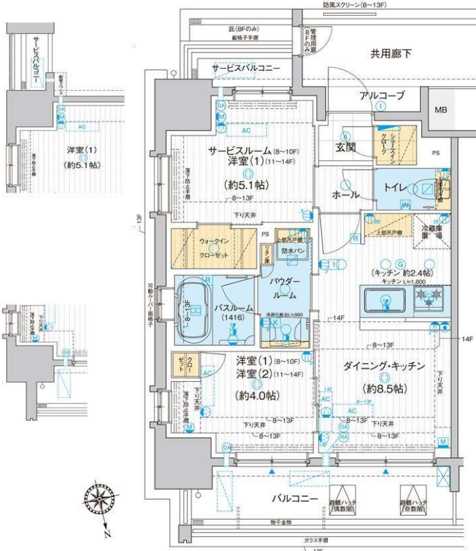 ディームス品川南大井　1405号室　間取り