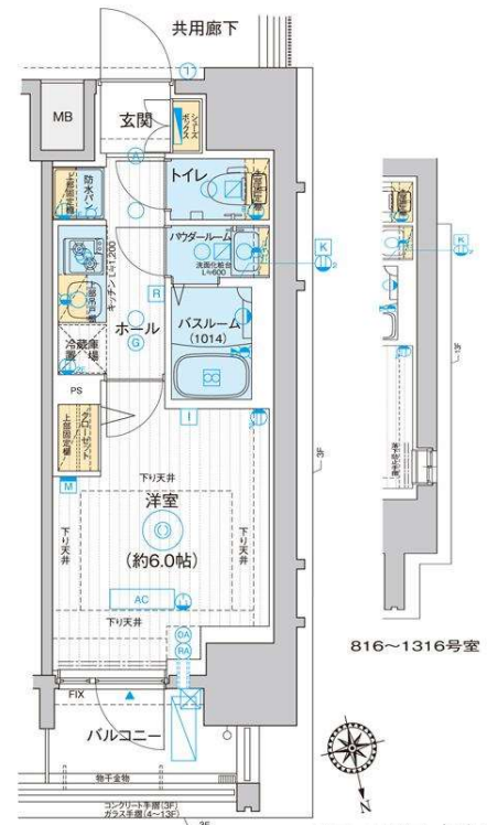 ディームス品川南大井　1116号室　間取り