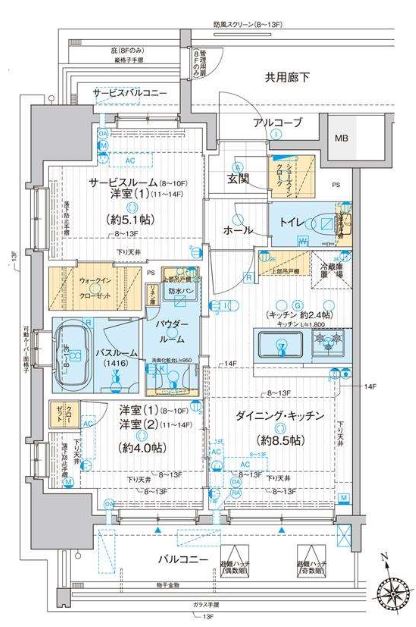 ディームス品川南大井　1101号室　間取り