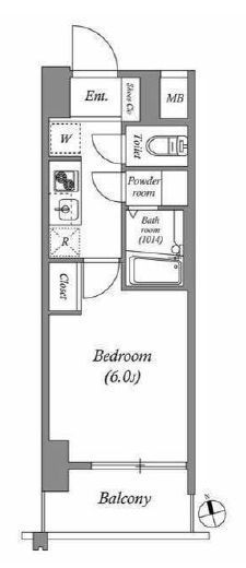 エスタート品川南大井　1209号室　間取り