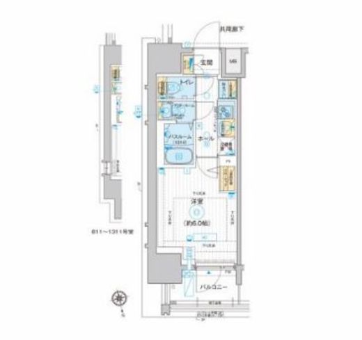 エスタート品川南大井　1211号室　間取り
