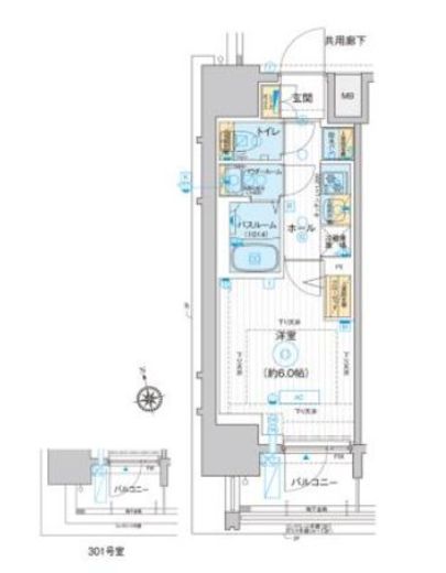 エスタート品川南大井　301号室　間取り