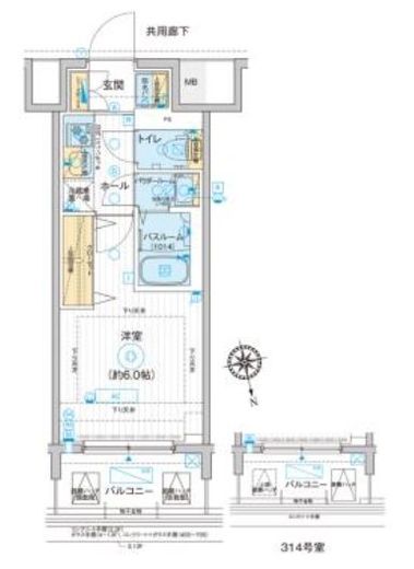 エスタート品川南大井　314号室　間取り
