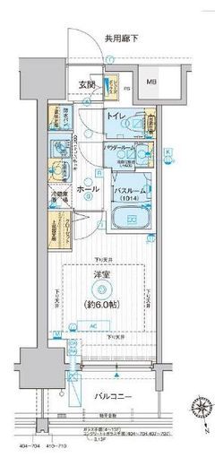 エスタート品川南大井　416号室　間取り