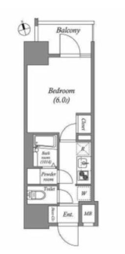 エスタート品川南大井　418号室　間取り